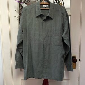 Men’s Pierre Cardin Long Sleeve Casual Gray Woven Textile Shirt